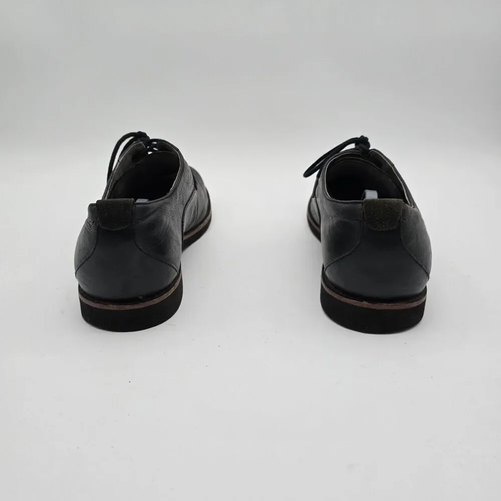 UGG Shoes Mens 11 Black Klayton Oxford Loafer Slip On Leather Lace Up Shearling